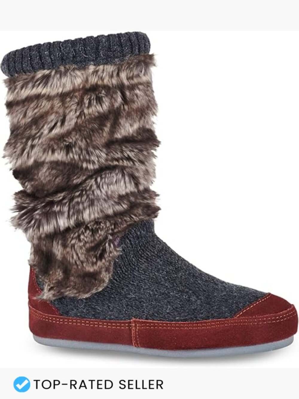Slouch Boot Slippers Memory Foam Non-Slip Mid-Calf House Booties Cozy